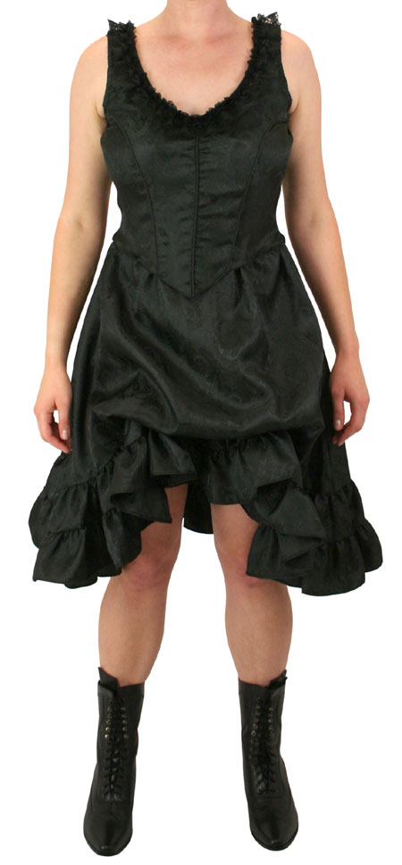Delilah Saloon Dress, Black Paisley