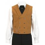  Victorian,Old West,Edwardian Mens Vests Brown Cotton Solid Work Vests,Dress Vests |Antique, Vintage, Old Fashioned, Wedding, Theatrical, Reenacting Costume |
