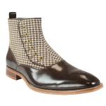 Langdon Houndstooth Boot - Brown Leather