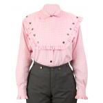  Old West Ladies Blouses Pink,Red Cotton Check Work Blouses,Colorful Blouses |Antique, Vintage, Old Fashioned, Wedding, Theatrical, Reenacting Costume |