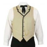  Victorian,Old West,Edwardian Mens Vests Tan Cotton Blend Solid Dress Vests |Antique, Vintage, Old Fashioned, Wedding, Theatrical, Reenacting Costume |