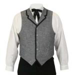  Victorian,Old West, Mens Vests Gray Cotton Blend Solid Dress Vests |Antique, Vintage, Old Fashioned, Wedding, Theatrical, Reenacting Costume |