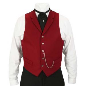  Victorian,Old West,Edwardian Mens Vests Burgundy,Red Wool Blend Solid Dress Vests |Antique, Vintage, Old Fashioned, Wedding, Theatrical, Reenacting Costume |