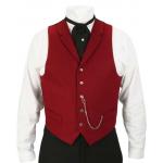  Victorian,Old West,Edwardian Mens Vests Burgundy,Red Wool Blend Solid Dress Vests |Antique, Vintage, Old Fashioned, Wedding, Theatrical, Reenacting Costume |