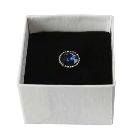 Silver Beaded Tie Tack - Blue Sapphire