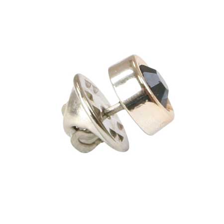 Silver Band Tie Tack - Blue Sapphire