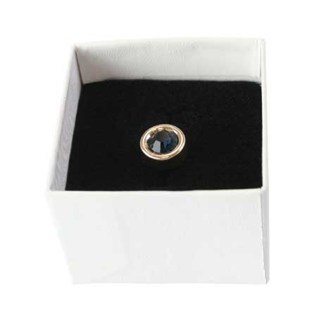 Silver Band Tie Tack - Blue Sapphire