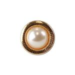 Gold Textured Tie Tack - Pearl