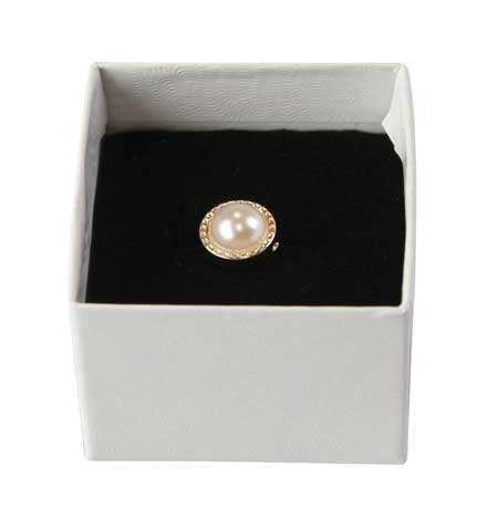 Gold Beaded Tie Tack - Pearl