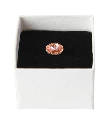 Gold Beaded Tie Tack - Pink Diamond