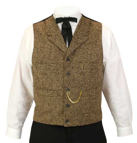 Welford Brown Herringbone Vest