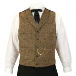  Victorian,Old West, Mens Vests Brown Wool,Tweed Herringbone Dress Vests,Tweed Vests |Antique, Vintage, Old Fashioned, Wedding, Theatrical, Reenacting Costume |