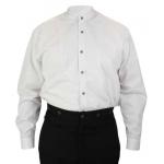  Victorian,Old West, Mens Shirts White Cotton Solid Dress Shirts |Antique, Vintage, Old Fashioned, Wedding, Theatrical, Reenacting Costume |