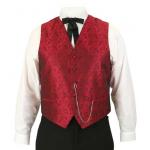  Victorian,Old West,Edwardian Mens Vests Red Satin,Microfiber,Synthetic Paisley Dress Vests |Antique, Vintage, Old Fashioned, Wedding, Theatrical, Reenacting Costume |