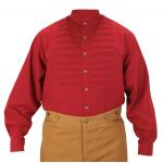  Victorian,Old West,Edwardian Mens Shirts Red Cotton Solid Work Shirts |Antique, Vintage, Old Fashioned, Wedding, Theatrical, Reenacting Costume |