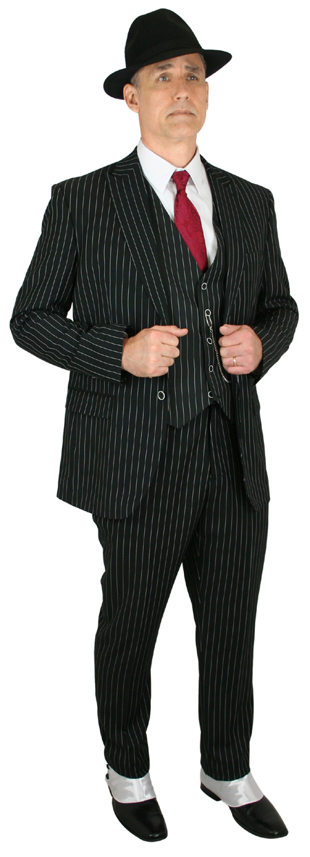 Victorian Mens Black Stripe Suit | Dickens | Downton Abbey | Edwardian || Bullock Suit - Black Stripe