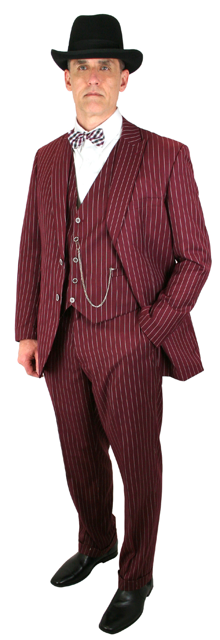 Bullock Suit - Burgundy Stripe
