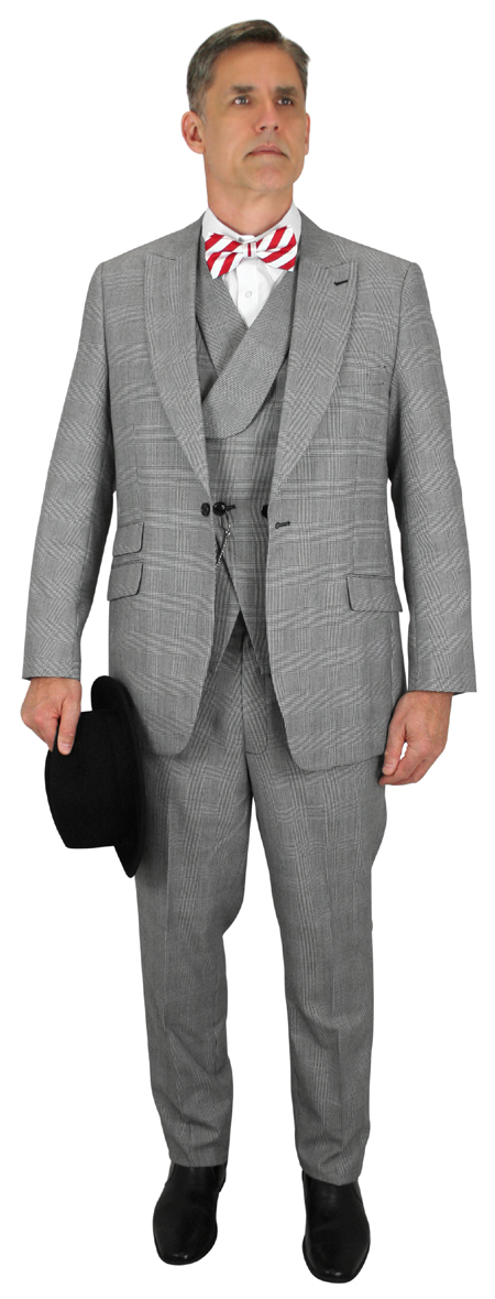 Harrington Suit - Black Wool Glen Plaid