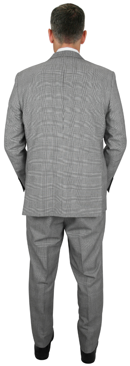 Harrington Suit - Black Wool Glen Plaid