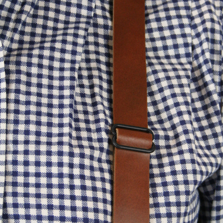 Ladies Suspenders - Brown Leather (Long)
