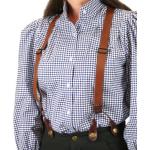 Ladies Suspenders - Brown Leather (Long)