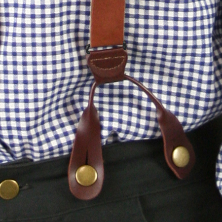 Ladies Suspenders - Brown Leather