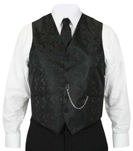 Fontaine Vest and Tie Set - Black