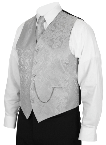 Fontaine Vest and Tie Set - Silver