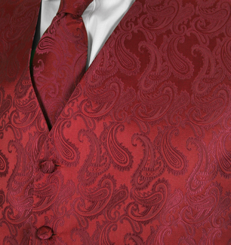 Fontaine Vest and Tie Set - Burgundy