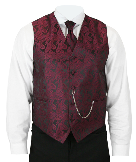 Fontaine Vest and Tie Set - Black Cherry