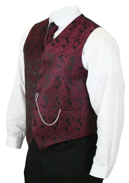 Fontaine Vest and Tie Set - Black Cherry