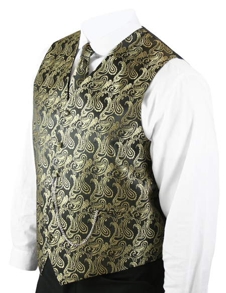 Fontaine Vest and Tie Set - Gold