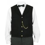  Victorian,Old West,Edwardian Mens Vests Black Wool Blend Solid Dress Vests |Antique, Vintage, Old Fashioned, Wedding, Theatrical, Reenacting Costume |