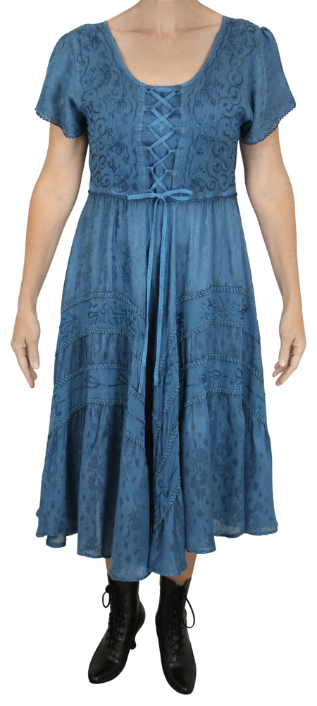 Persephone Cap Sleeve Dress - Lagoon Blue