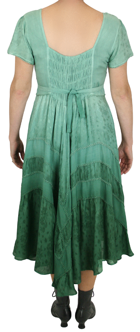 Persephone Cap Sleeve Dress - Mint Green Ombre