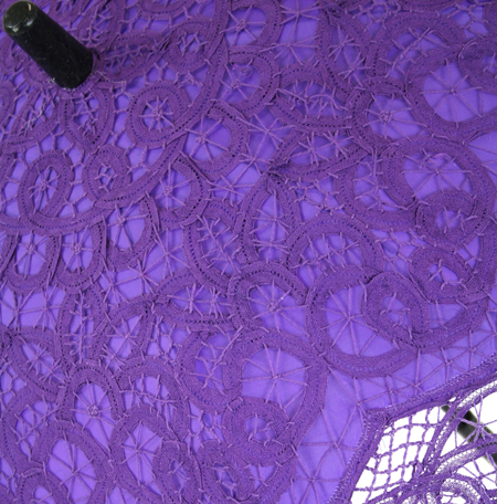 Battenberg Lace Parasol - Purple