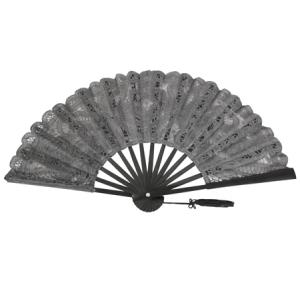  Victorian,Old West,Edwardian Ladies Accessories Gray Cotton,Lace Fans |Antique, Vintage, Old Fashioned, Wedding, Theatrical, Reenacting Costume |