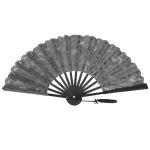  Victorian,Old West, Ladies Accessories Gray Cotton,Lace Fans |Antique, Vintage, Old Fashioned, Wedding, Theatrical, Reenacting Costume |