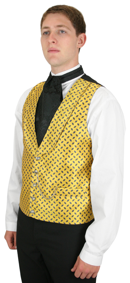Wedding Mens Yellow,Blue Floral Shawl Collar Dress Vest | Formal | Bridal | Prom | Tuxedo || Ellington Vest - Yellow