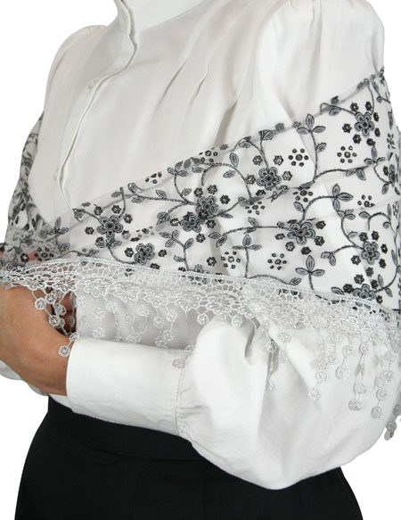Delicate Floral Lace Shawl - Charcoal