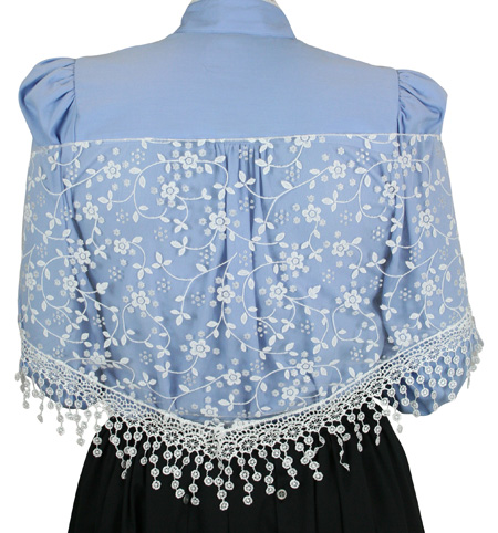 Delicate Floral Lace Shawl - White