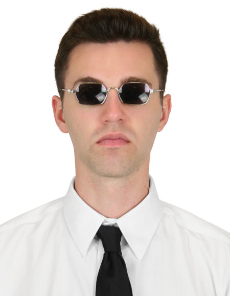 Geometric Sunglasses - Silver Frame / Smoke Lens