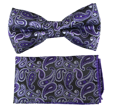 Daring Bow Tie - Small Purple Paisley