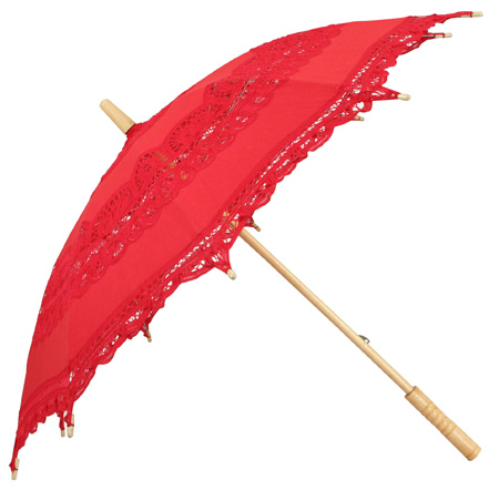 Lace Parasol - Red