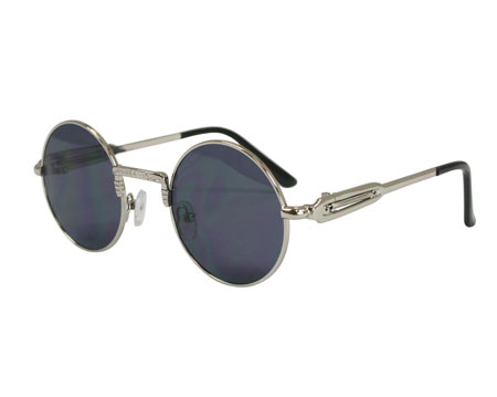 Round Sunglasses - Silver Frame / Smoke Lens