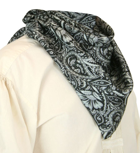 Premium Silk Paisley Neckerchief - Black