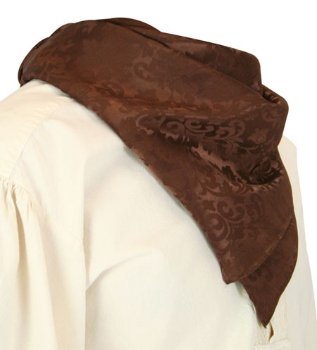 Premium Silk Blend Neckerchief - Brown Jacquard
