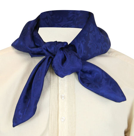 Premium Silk Blend Neckerchief - Blue Jacquard