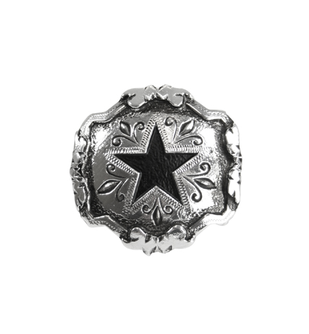 1800s Mens Silver Alloy Scarf Slide | 19th Century | Historical | Period Clothing | Theatrical || Concho Scarf Slide - Stamped Star
