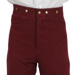  Victorian,Old West, Mens Pants Burgundy,Red Solid Work Pants |Antique, Vintage, Old Fashioned, Wedding, Theatrical, Reenacting Costume |